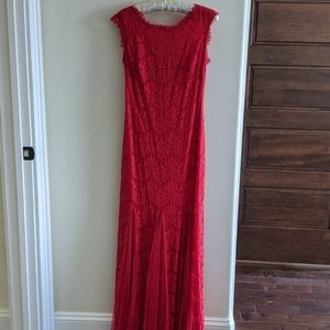 Formal, red, lace, dress
